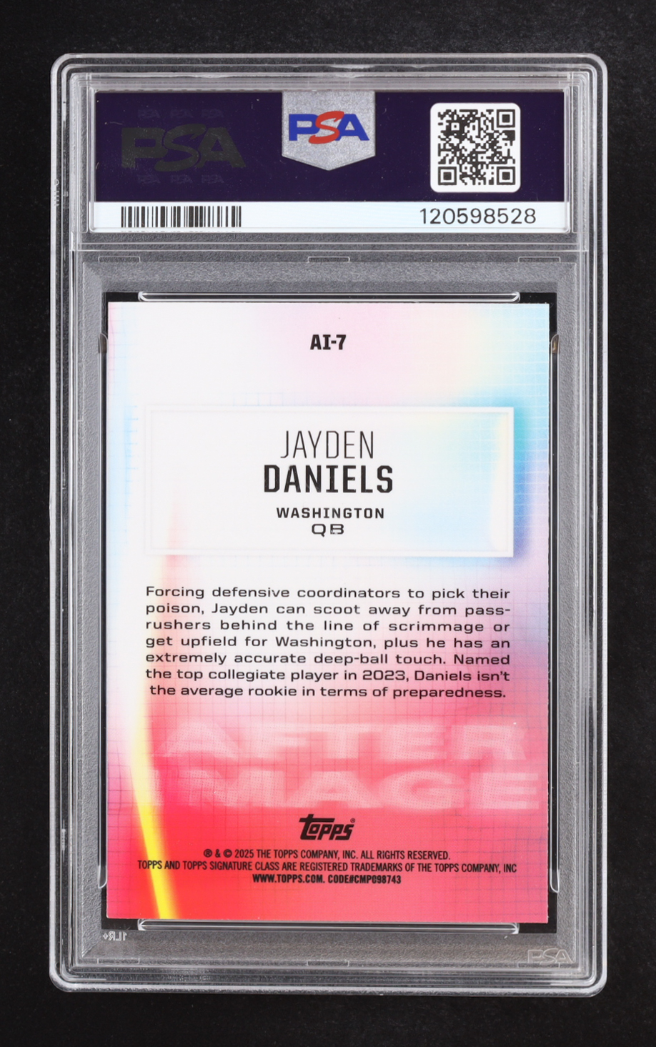 Jayden Daniels 2024 Signature Class After Image #7 RC (PSA 10) at PristineAuction.com Jayden Daniels 2024 Signature Class After Image #7 RC (PSA 10) at PristineAuction.com