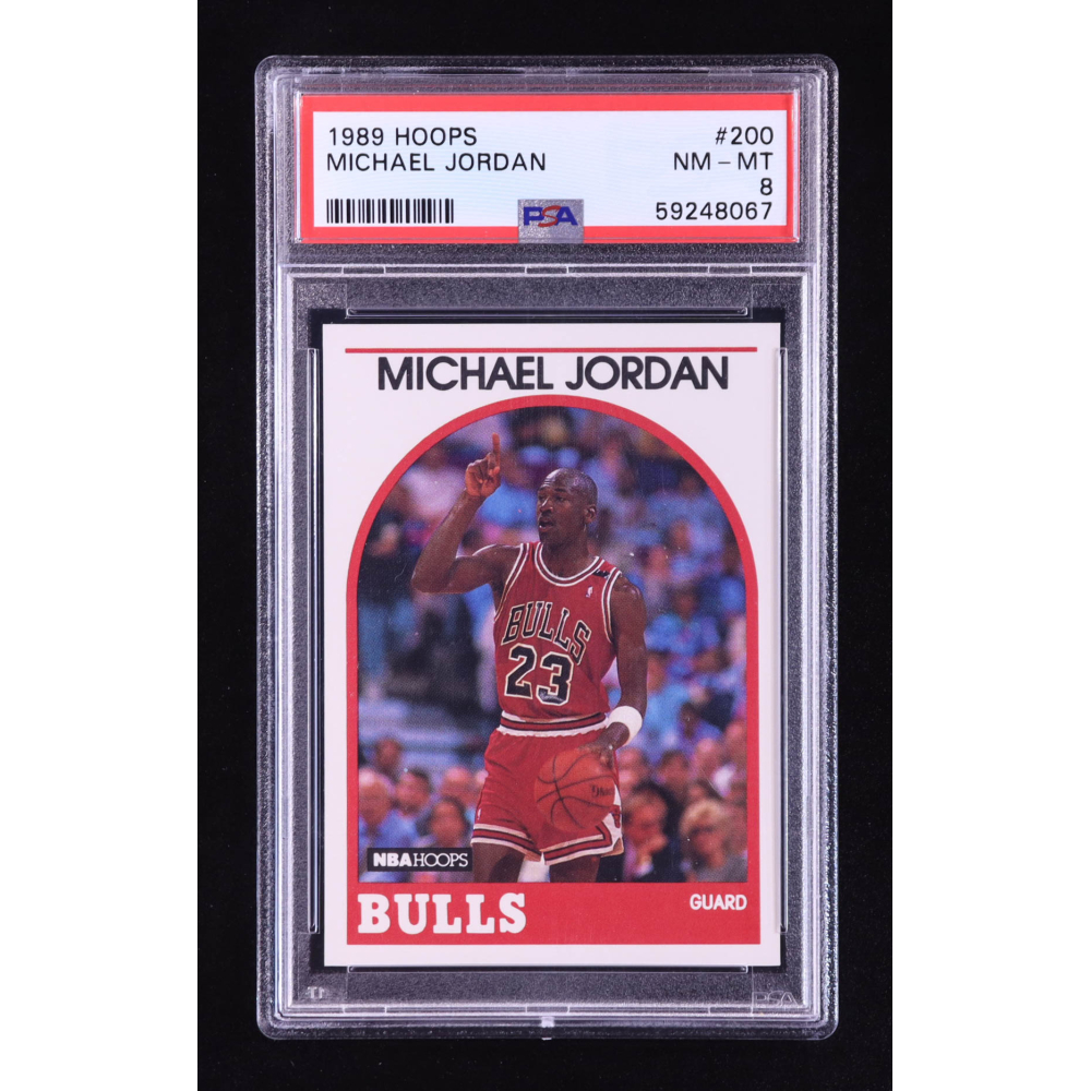 Michael Jordan 1989-90 Hoops #200 (PSA 8) at PristineAuction.com Michael Jordan 1989-90 Hoops #200 (PSA 8) at PristineAuction.com