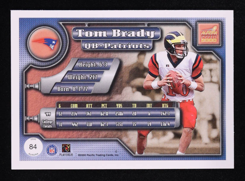 Tom Brady 2000 Aurora #84 RC at PristineAuction.com Tom Brady 2000 Aurora #84 RC at PristineAuction.com