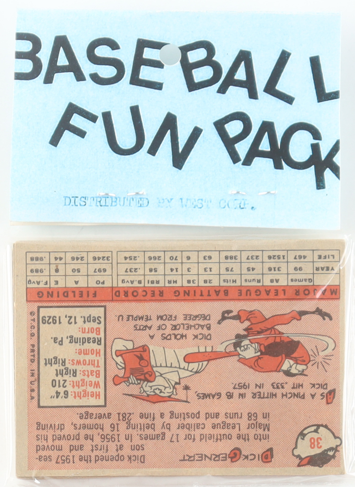 1958 Topps Baseball Card Fun Pack with (10) Cards at PristineAuction.com 1958 Topps Baseball Card Fun Pack with (10) Cards at PristineAuction.com