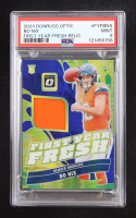Bo Nix 2024 Donruss Optic First Year Fresh Jerseys Blue Hyper #5 RC (PSA 9) at PristineAuction.com