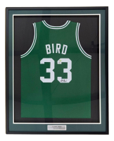 Larry Bird Signed Celtics Custom Framed Jersey (PSA & Bird) at PristineAuction.com