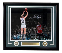 Larry Bird Signed Celtics Custom Framed Photo (PSA & Bird) at PristineAuction.com