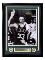 Larry Bird Signed Celtics Custom Framed Photo (PSA & Bird) at PristineAuction.com