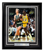 Larry Bird & Magic Johnson Signed Custom Framed Photo (PSA, Beckett & Bird) at PristineAuction.com