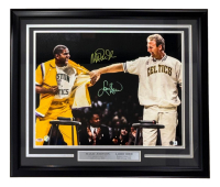 Larry Bird & Magic Johnson Signed Custom Framed Photo (PSA, Beckett & Bird) at PristineAuction.com