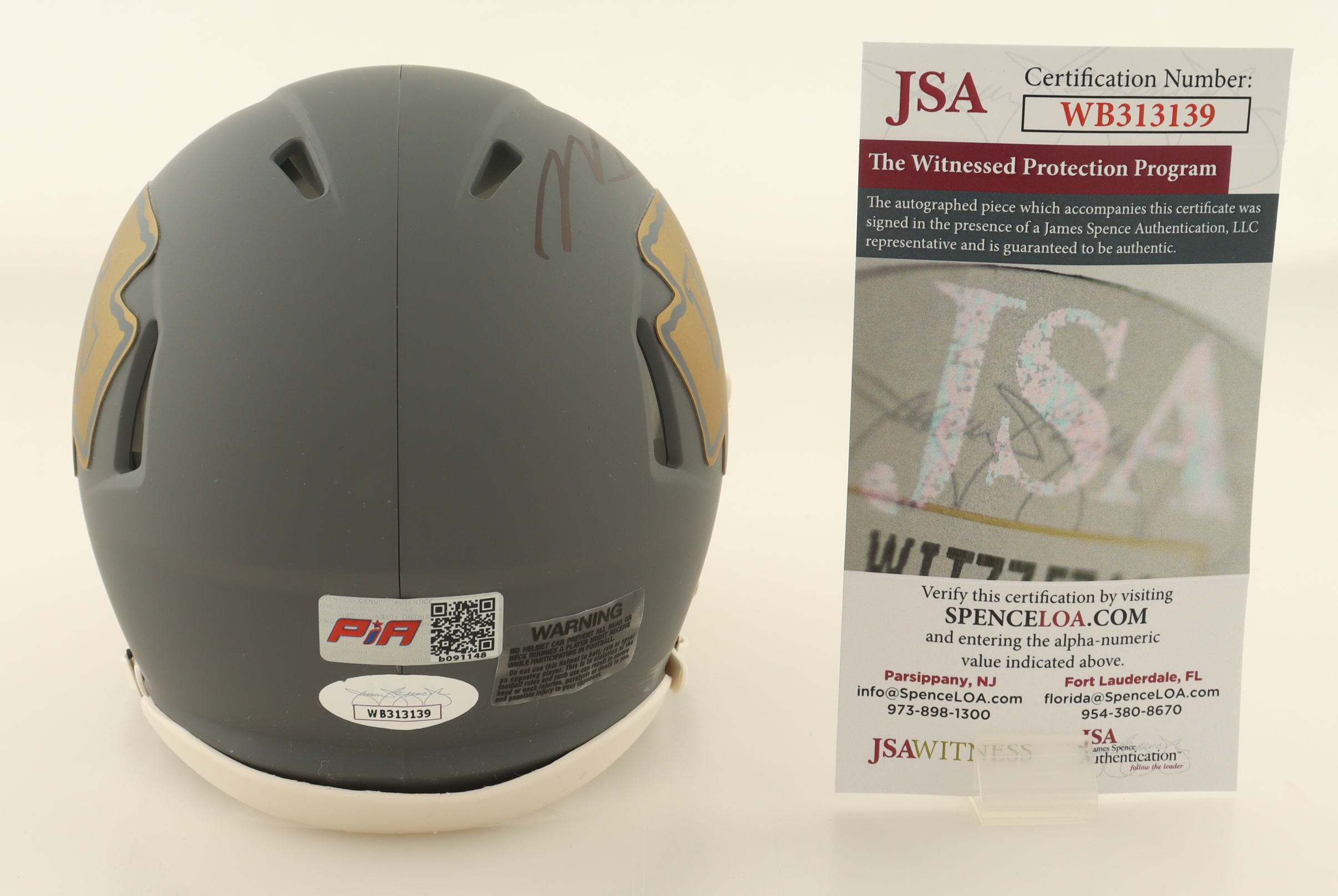 Marquise Brown Signed Chiefs Slate Alternate Speed Mini Helmet (JSA & PIA) at PristineAuction.com Marquise Brown Signed Chiefs Slate Alternate Speed Mini Helmet (JSA & PIA) at PristineAuction.com