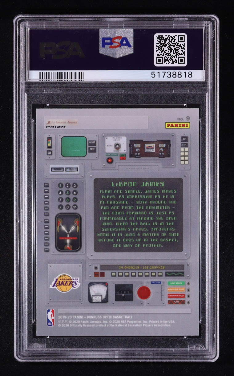 LeBron James 2019-20 Donruss Optic T-Minus 3, 2, 1 Red Wave #9 (PSA 10) at PristineAuction.com LeBron James 2019-20 Donruss Optic T-Minus 3, 2, 1 Red Wave #9 (PSA 10) at PristineAuction.com
