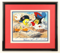 Twins Greats Custom Framed 1992 "Looney Tunes" Animation Cel Signed By (29) with Jack Morris, Bert Blyleven, Paul Molitor, Patrick Mahomes Sr. (Beckett) at PristineAuction.com