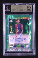 Lamine Yamal 2024-25 Topps Chrome UEFA Club Competitions Future Stars Autographs Green Lava Refractors #FSALY #62/99 (BGS 9.5) at PristineAuction.com