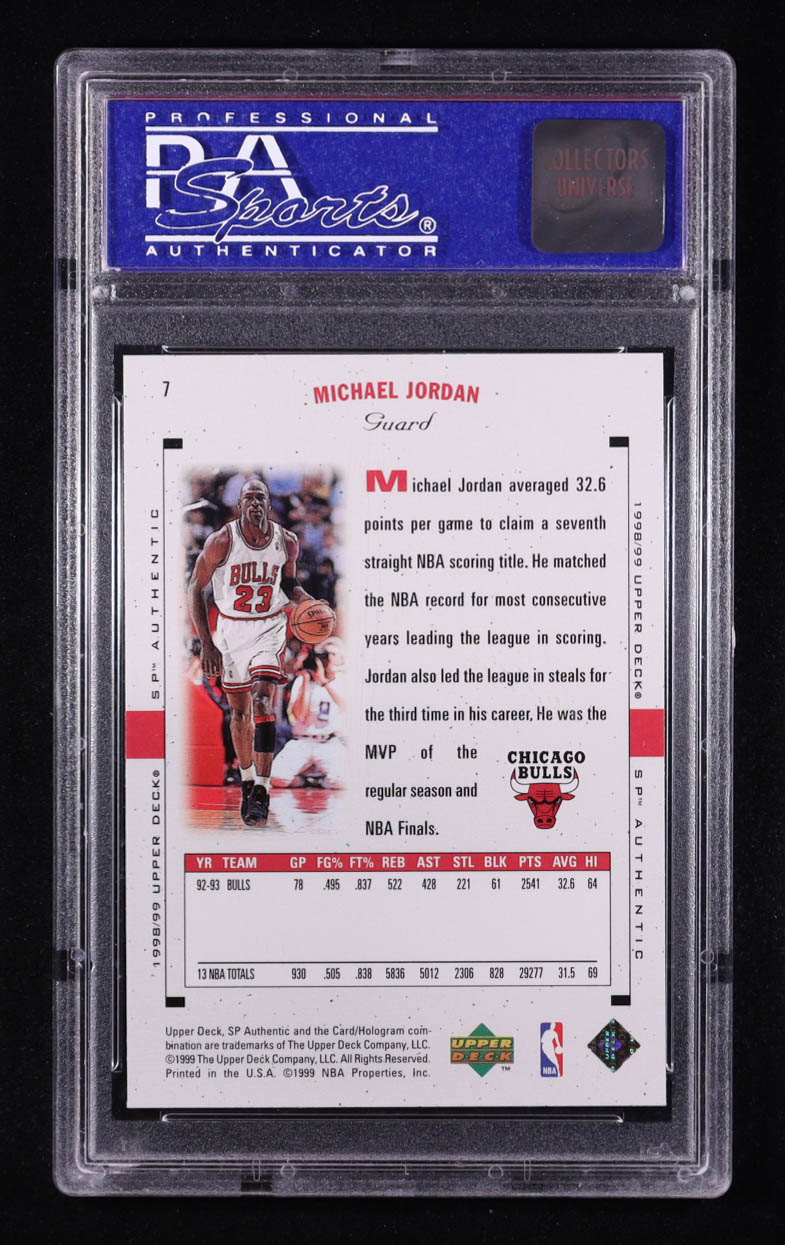 Michael Jordan 1998-99 SP Authentic #7 (PSA 9) at PristineAuction.com Michael Jordan 1998-99 SP Authentic #7 (PSA 9) at PristineAuction.com