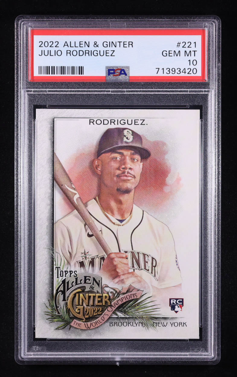Julio Rodriguez 2022 Topps Allen and Ginter #221 RC (PSA 10) at PristineAuction.com Julio Rodriguez 2022 Topps Allen and Ginter #221 RC (PSA 10) at PristineAuction.com