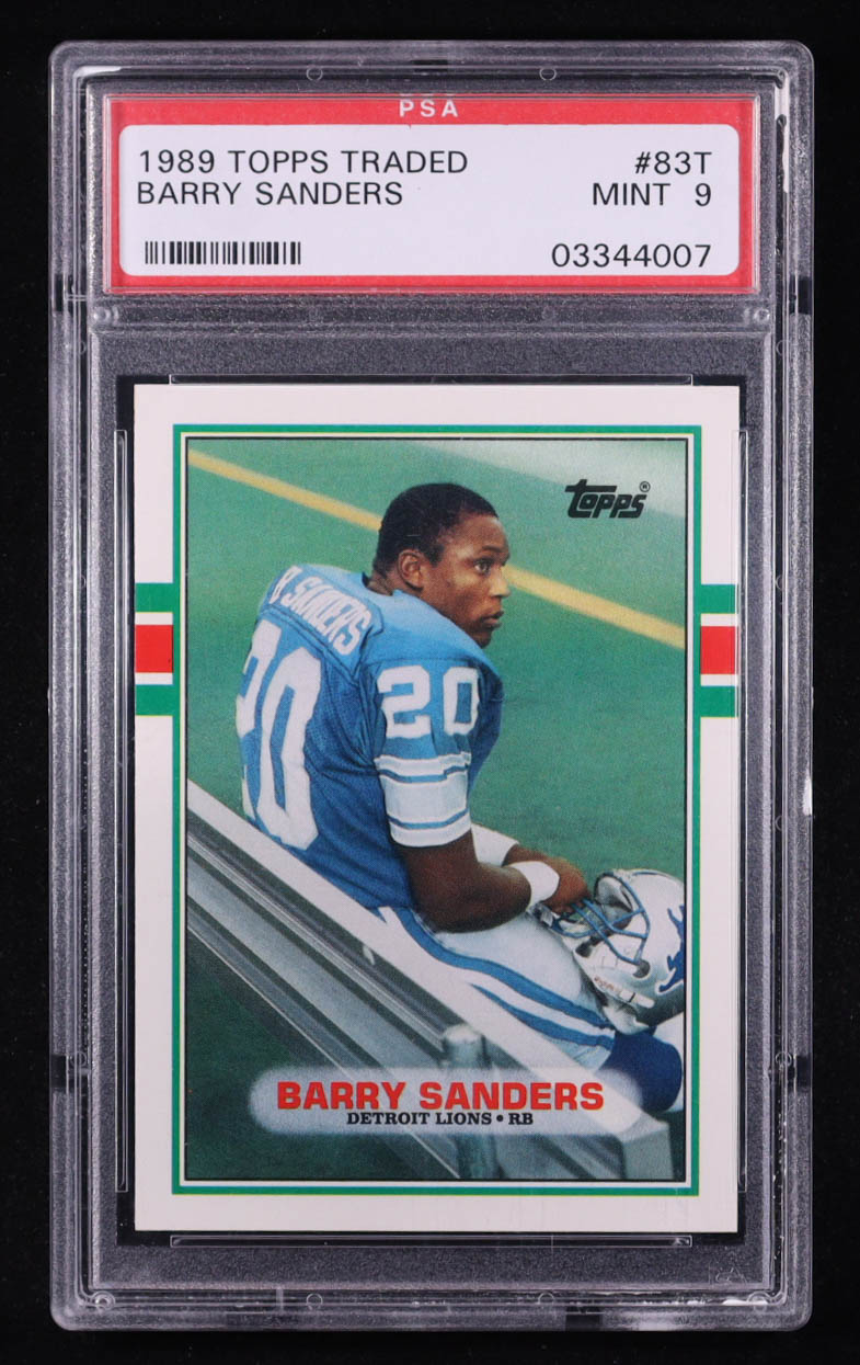 Barry Sanders 1989 Topps Traded #83T RC (PSA 9) at PristineAuction.com Barry Sanders 1989 Topps Traded #83T RC (PSA 9) at PristineAuction.com