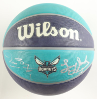 Larry Johnson & Muggsy Bogues Signed Hornets Logo Basketball (AWM) at PristineAuction.com
