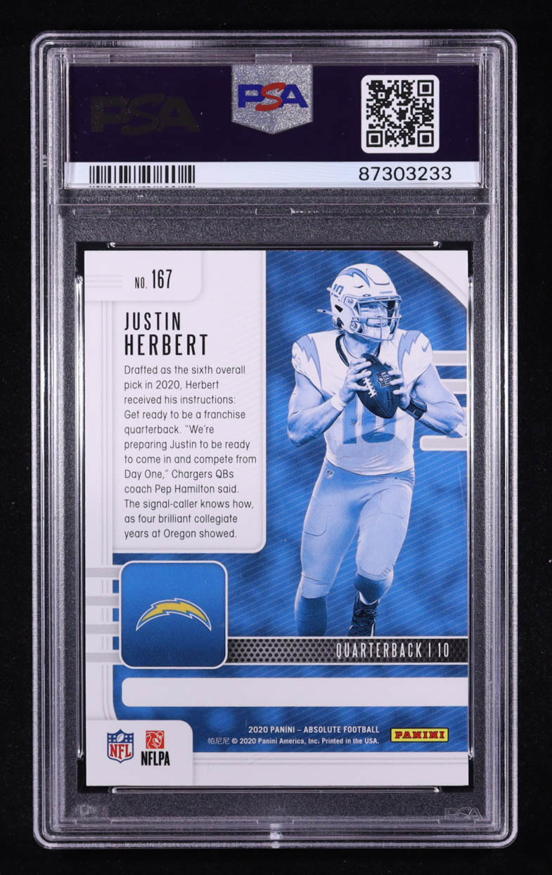 Justin Herbert 2020 Absolute #167 RC (PSA 10) at PristineAuction.com Justin Herbert 2020 Absolute #167 RC (PSA 10) at PristineAuction.com