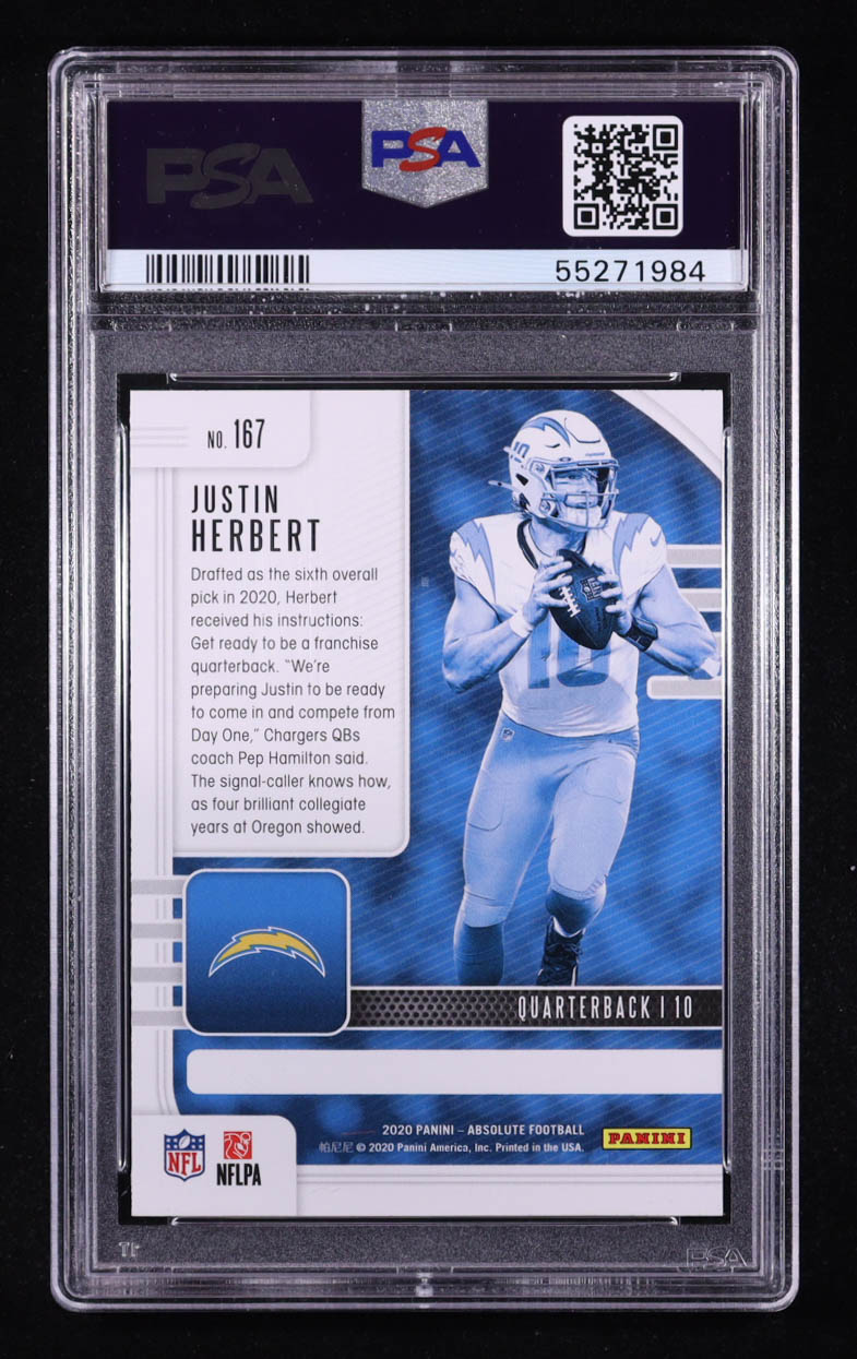 Justin Herbert 2020 Absolute #167 RC (PSA 10) at PristineAuction.com Justin Herbert 2020 Absolute #167 RC (PSA 10) at PristineAuction.com