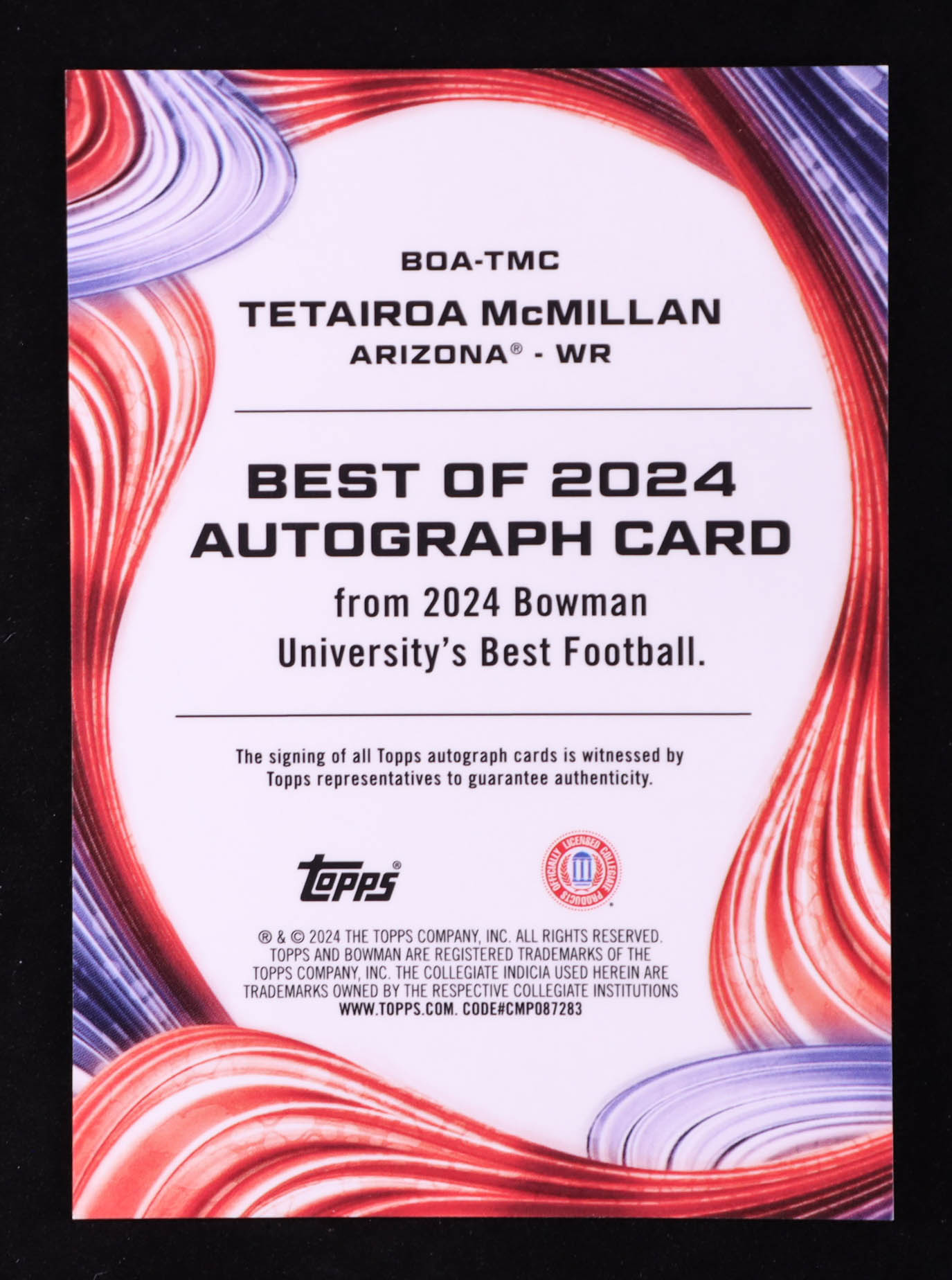 Tetairoa McMillan 2024 Bowman's Best University Best of '24 Autographs Green Mini Diamond Refractors #BOATMC RC #67/99 at PristineAuction.com Tetairoa McMillan 2024 Bowman's Best University Best of '24 Autographs Green Mini Diamond Refractors #BOATMC RC #67/99 at PristineAuction.com