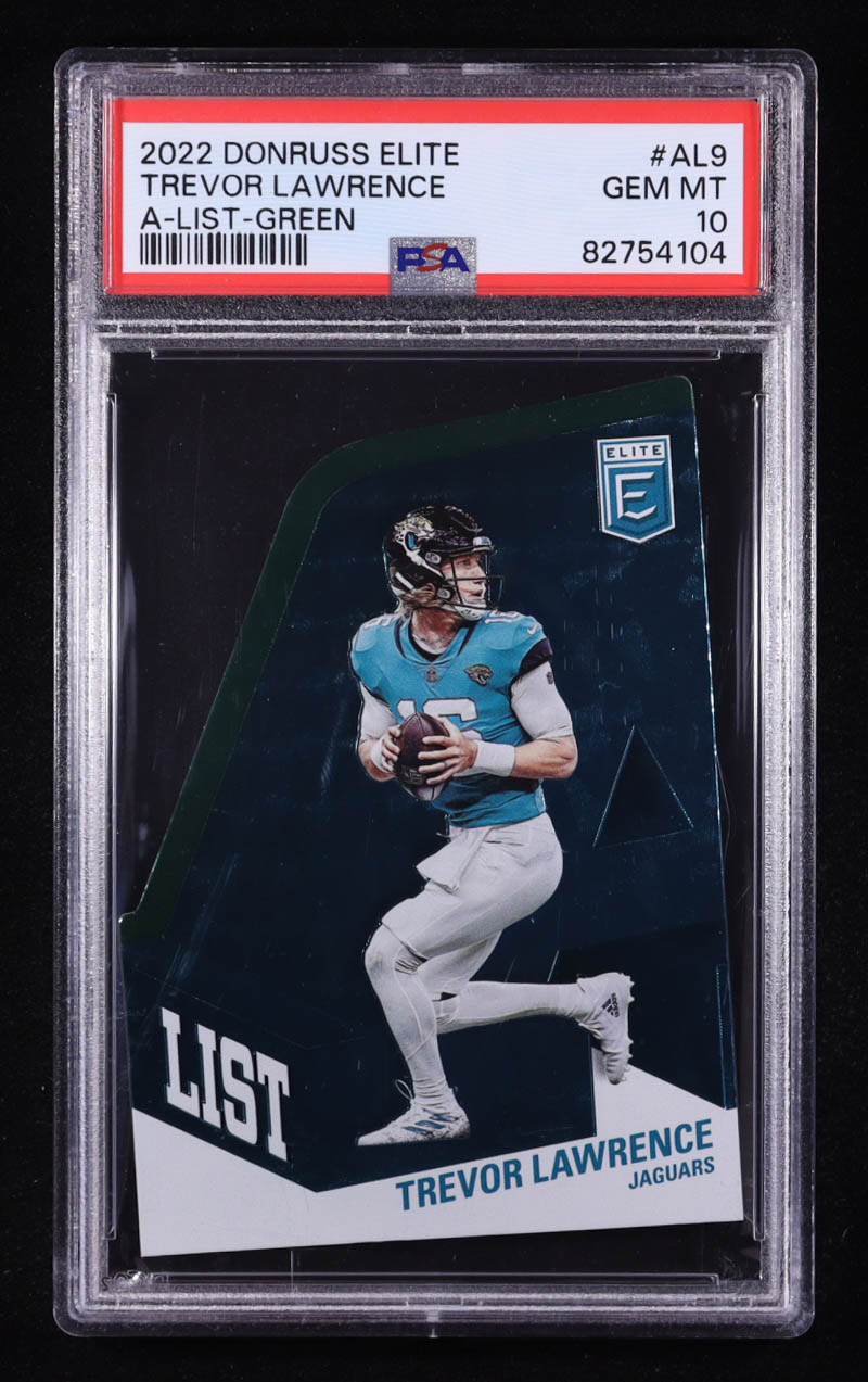 Trevor Lawrence 2022 Elite A-List Green #9 (PSA 10) at PristineAuction.com Trevor Lawrence 2022 Elite A-List Green #9 (PSA 10) at PristineAuction.com