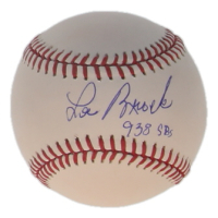 Lou Brock Signed OML Baseball Inscribed "938 SB" (Steiner) at PristineAuction.com