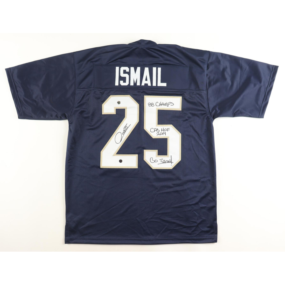 Raghib "Rocket" Ismail Signed Jersey Inscribed "88 Champs", "CFB HOF 2019" & "Go Irish!" (AWM) at PristineAuction.com