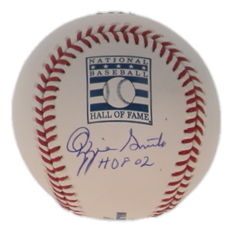Ozzie Smith Signed OML Hall of Fame Logo Baseball Inscribed "HOF 02" (MLB & Fanatics) at PristineAuction.com Ozzie Smith Signed OML Hall of Fame Logo Baseball Inscribed "HOF 02" (MLB & Fanatics) at PristineAuction.com