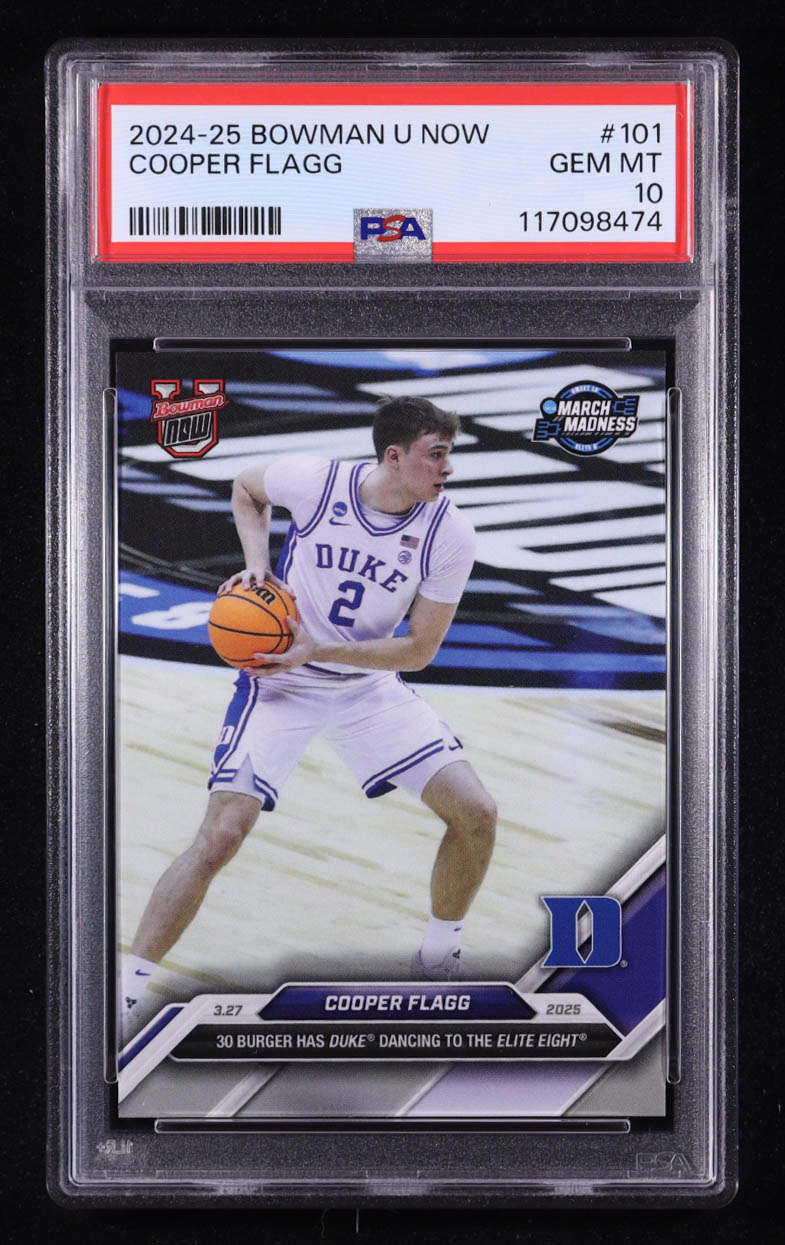 Cooper Flagg 2024-25 Bowman University Now #101 RC (PSA 10) at PristineAuction.com Cooper Flagg 2024-25 Bowman University Now #101 RC (PSA 10) at PristineAuction.com