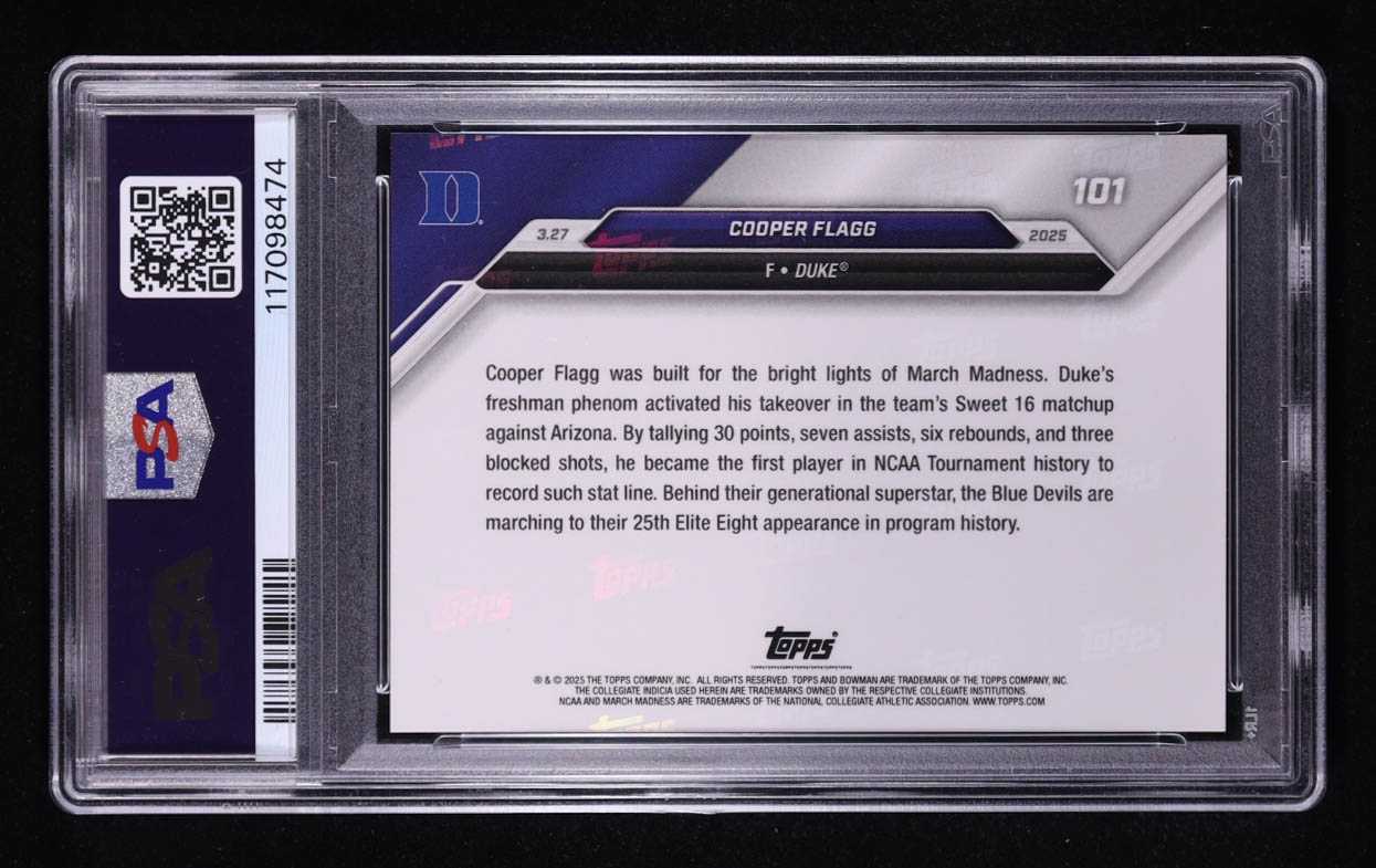 Cooper Flagg 2024-25 Bowman University Now #101 RC (PSA 10) at PristineAuction.com Cooper Flagg 2024-25 Bowman University Now #101 RC (PSA 10) at PristineAuction.com