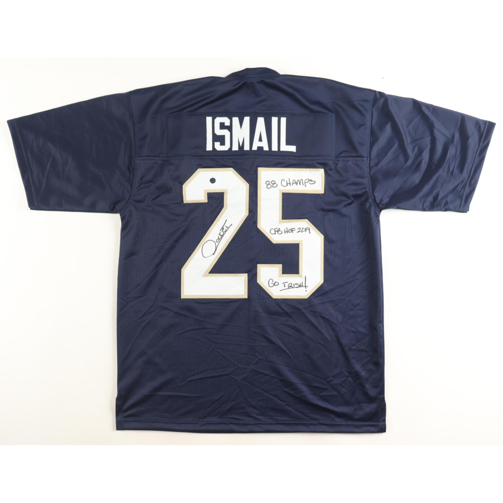Raghib "Rocket" Ismail Signed Jersey Inscribed "88 Champs", "CFB HOF 2019" & "Go Irish!" (AWM) at PristineAuction.com