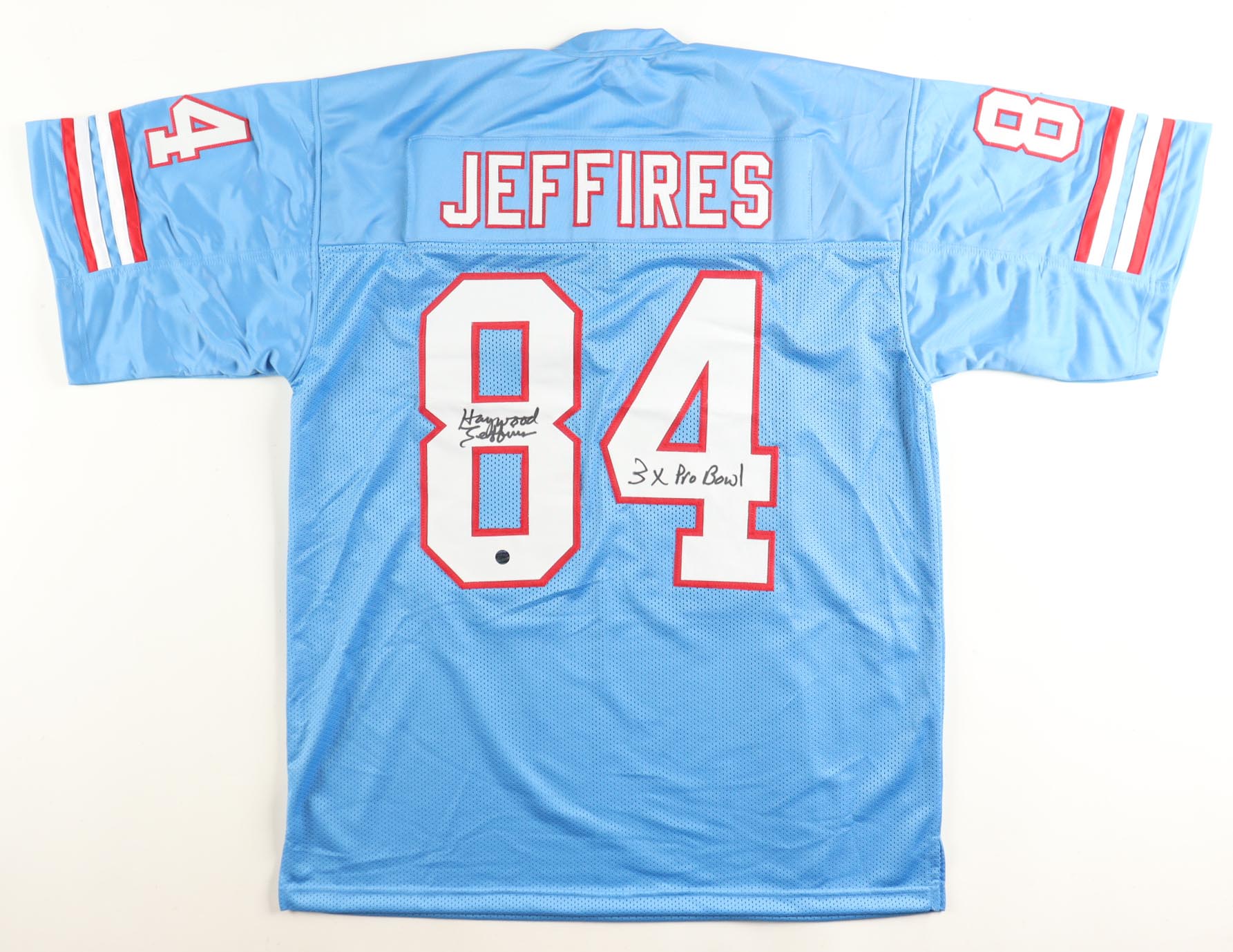 Haywood Jeffires Signed Jersey Inscribed "3x Pro Bowl" (AWM) at PristineAuction.com Haywood Jeffires Signed Jersey Inscribed "3x Pro Bowl" (AWM) at PristineAuction.com