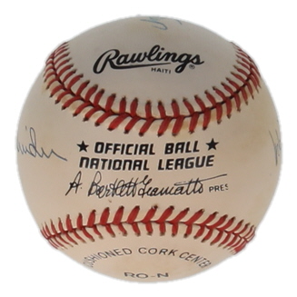 Hall of Famers & Greats | ONL Baseball Signed by (4) with Willie Mays, Stan Musial (JSA) at PristineAuction.com Hall of Famers & Greats | ONL Baseball Signed by (4) with Willie Mays, Stan Musial (JSA) at PristineAuction.com