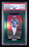 Brian Thomas Jr. 2024 Panini Prizm Emergent Prizms Green #12 RC (PSA 10) at PristineAuction.com