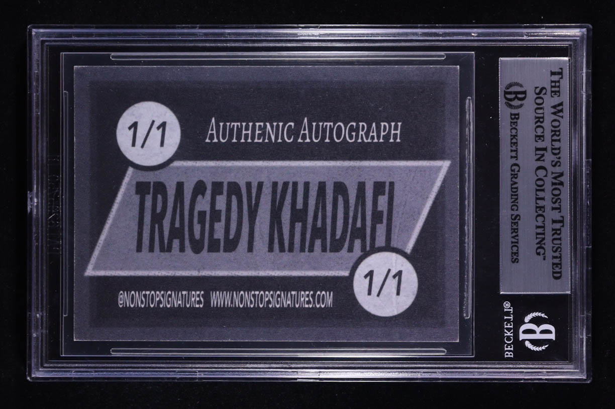Tragedy Khadafi Signed Custom Trading Card (BGS) at PristineAuction.com Tragedy Khadafi Signed Custom Trading Card (BGS) at PristineAuction.com