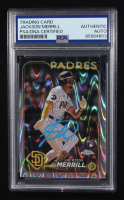 Jackson Merrill Signed 2024 Topps Chrome RayWave Refractor #207 RC (PSA) at PristineAuction.com