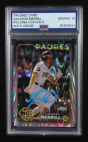 Jackson Merrill Signed 2024 Topps Chrome RayWave Refractor #207 RC (PSA | Autograph Grade 10) at PristineAuction.com