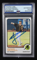 Jackson Merrill Signed 2022 Topps Heritage Minors #14 RC (PSA) at PristineAuction.com