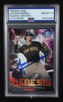 Jackson Merrill Signed 2021 Bowman Chrome Draft Genesis #GNS19 RC (PSA | Autograph Grade 10) at PristineAuction.com