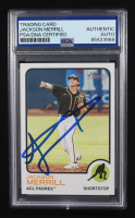 Jackson Merrill Signed 2022 Topps Heritage Minors #14 RC (PSA) at PristineAuction.com