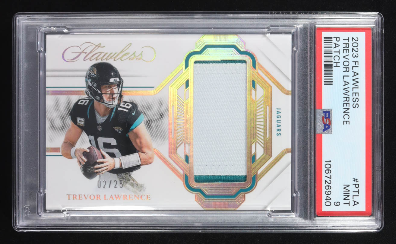 Trevor Lawrence 2023 Panini Flawless Patch #PTLA #2/25 (PSA 9) at PristineAuction.com Trevor Lawrence 2023 Panini Flawless Patch #PTLA #2/25 (PSA 9) at PristineAuction.com