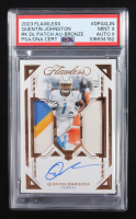 Quentin Johnston 2023 Panini Flawless Dual Patch Auto Bronze #DPAQJN RC #2/6 (PSA 9 | Autograph Grade 9) at PristineAuction.com