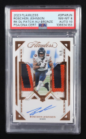 Roschon Johnson 2023 Panini Flawless Dual Patch Auto Bronze #DPARJN RC #6/6 (PSA 8 | Autograph Grade 10) at PristineAuction.com