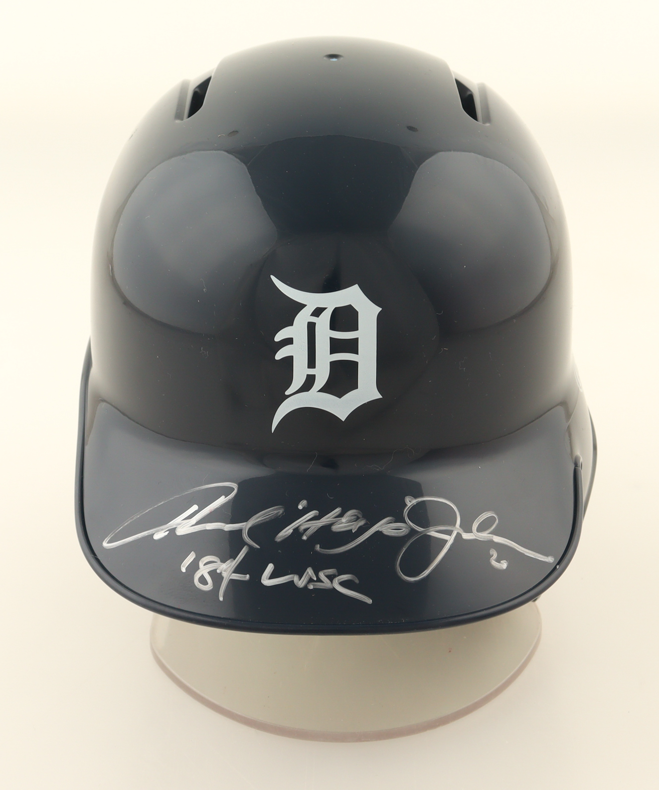 Howard Johnson Signed Tigers Mini Batting Helmet Inscribed "Hojo, 84 WSC" (Beckett) at PristineAuction.com Howard Johnson Signed Tigers Mini Batting Helmet Inscribed "Hojo, 84 WSC" (Beckett) at PristineAuction.com