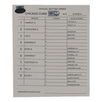 2010 Cubs Official Game-Used Batting Order Lineup Card (MLB & Steiner) at PristineAuction.com