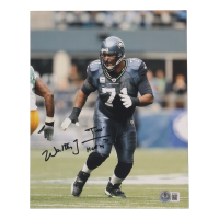 Walter Jones Signed Seahawks 8x10 Photo Inscribed "T100" & "HOF 14" (Beckett) at PristineAuction.com