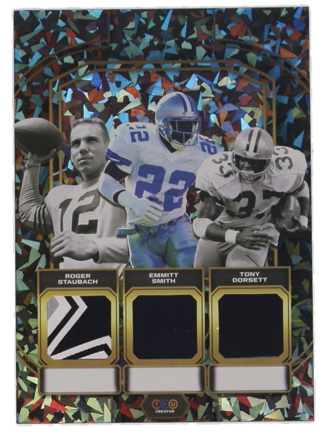 Roger Staubach | Emmitt Smith | Tony Dorsett 2024 TruCreator Collection Jumbo Card #TJCRSESTD at PristineAuction.com Roger Staubach | Emmitt Smith | Tony Dorsett 2024 TruCreator Collection Jumbo Card #TJCRSESTD at PristineAuction.com