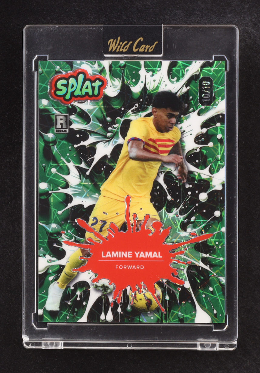 Lamine Yamal 2024 Wild Card Splat Green Lazer #SBGRE01-LY1 RC #10/10 at PristineAuction.com Lamine Yamal 2024 Wild Card Splat Green Lazer #SBGRE01-LY1 RC #10/10 at PristineAuction.com