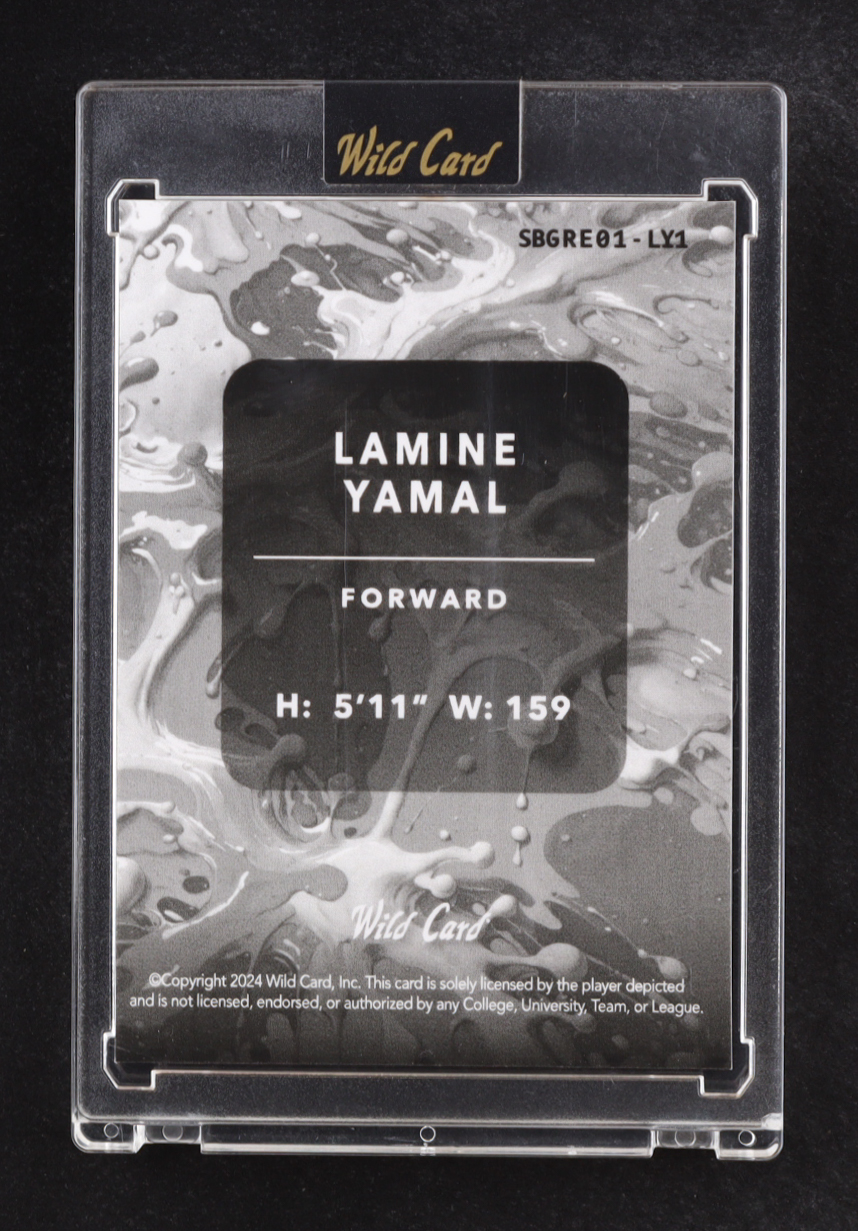 Lamine Yamal 2024 Wild Card Splat Green Lazer #SBGRE01-LY1 RC #10/10 at PristineAuction.com Lamine Yamal 2024 Wild Card Splat Green Lazer #SBGRE01-LY1 RC #10/10 at PristineAuction.com