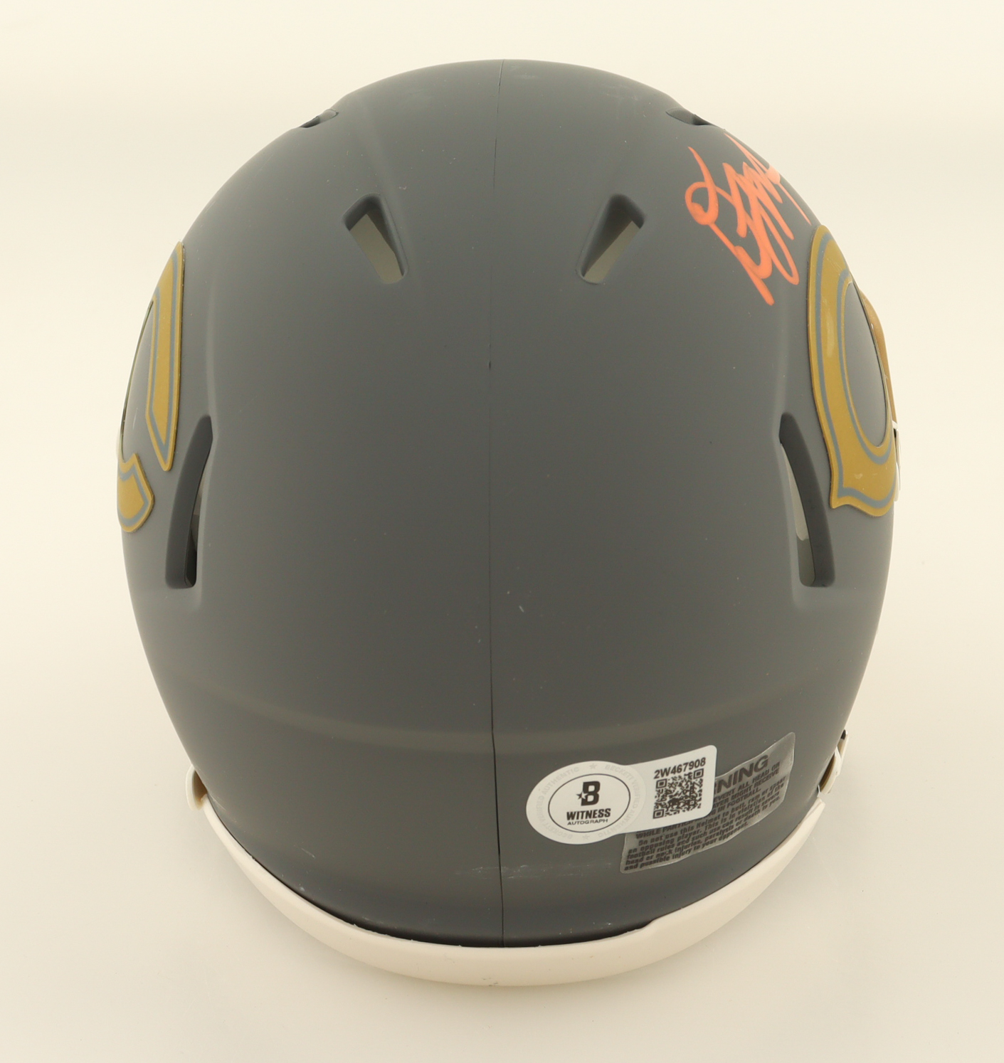 D. J. Moore Signed Bears Slate Alternate Speed Mini Helmet (Beckett) at PristineAuction.com D. J. Moore Signed Bears Slate Alternate Speed Mini Helmet (Beckett) at PristineAuction.com