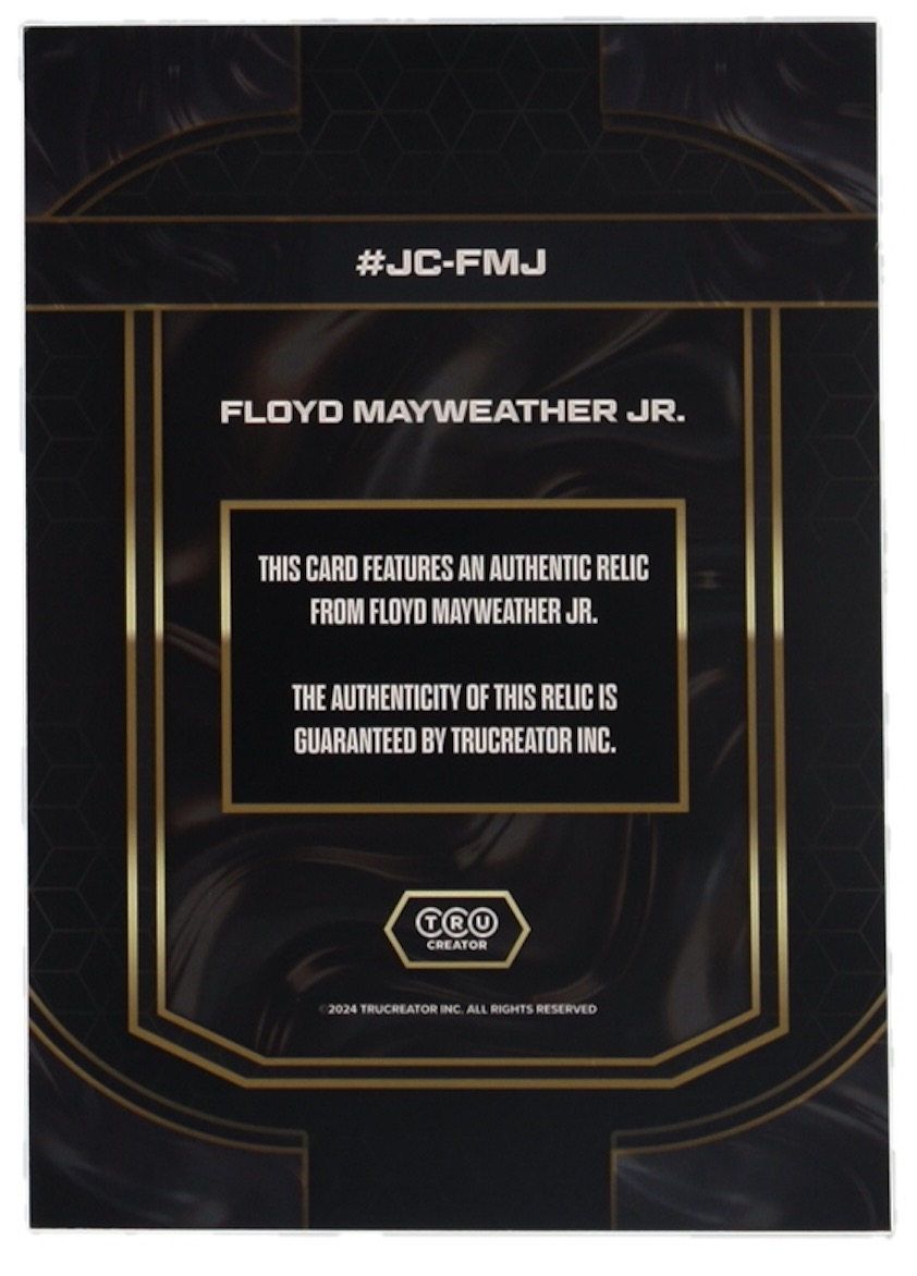 Floyd Mayweather Jr. 2024 TruSport Jumbo Trucreator Cracked Ice #22 #JCFMJ JSY at PristineAuction.com Floyd Mayweather Jr. 2024 TruSport Jumbo Trucreator Cracked Ice #22 #JCFMJ JSY at PristineAuction.com