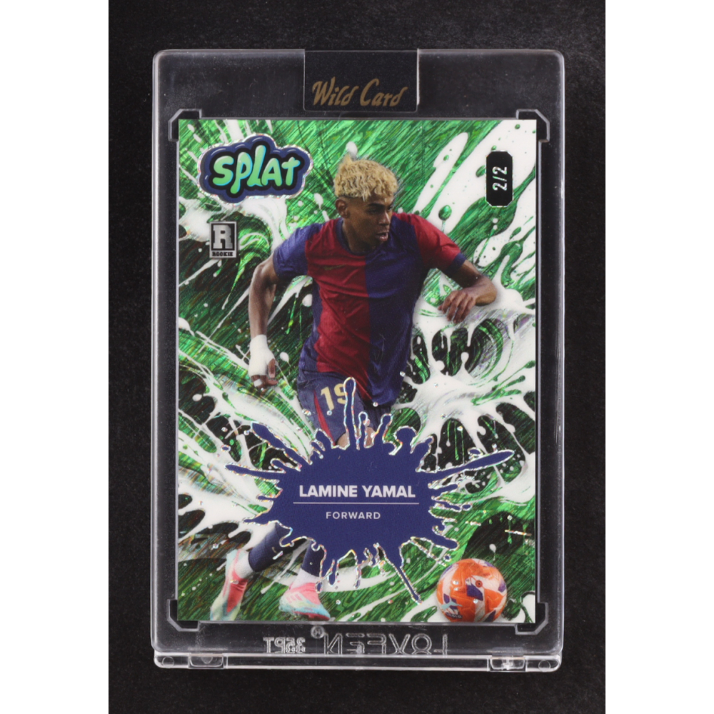 Lamine Yamal 2024 Wild Card Splat Green Shimmer #SBGRE04-LY3 RC #2/2 at PristineAuction.com