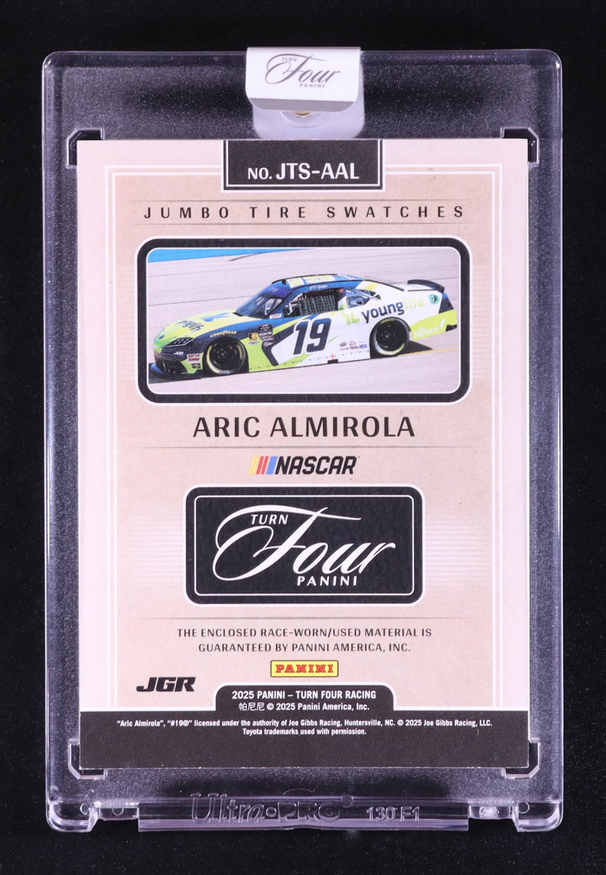 Aric Almirola 2025 Panini Turn Four Jumbo Tire Swatches Red #4 #14/25 at PristineAuction.com Aric Almirola 2025 Panini Turn Four Jumbo Tire Swatches Red #4 #14/25 at PristineAuction.com